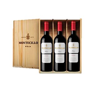 <p>Magnífico estuche de madera con 3 botellas del excelente vino Montecillo Crianza. Descubre ahora este vino clásico, contemporáneo y renovado, que podrás consumir en cualquier momento, gracias a su equilibrio y complejidad.</p>